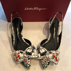 Authentic, gorgeous beaded Ferragamo Heels!